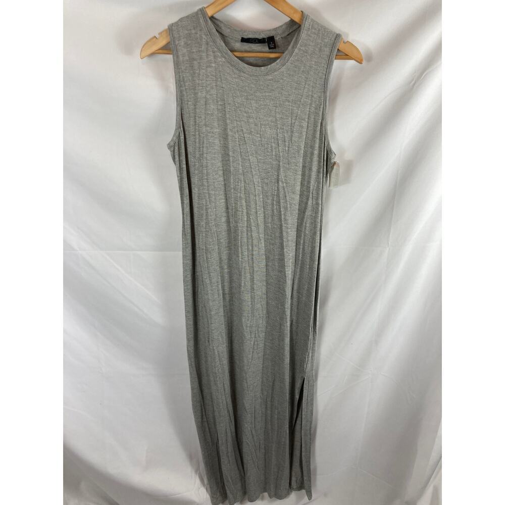 NWOT RDI Sleeveless side Slit maxi dress grey size medium